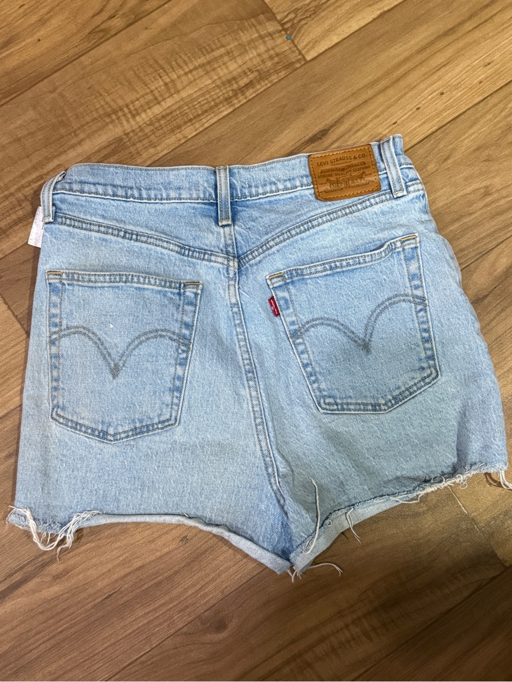 Levi's Light Blue Distressed High-Waist Denim Cutoff Shorts